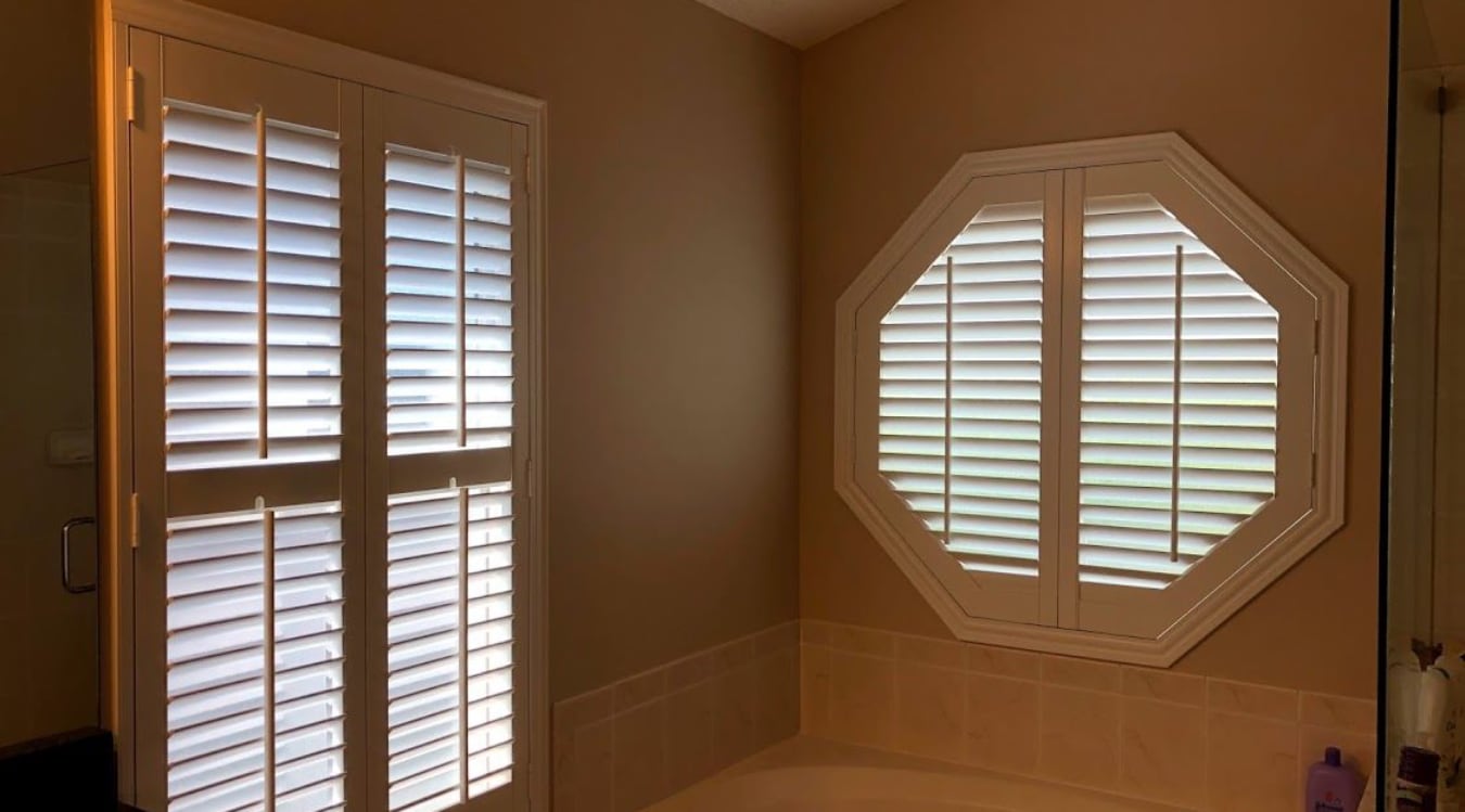 Octagon window in a Raleigh bathroom